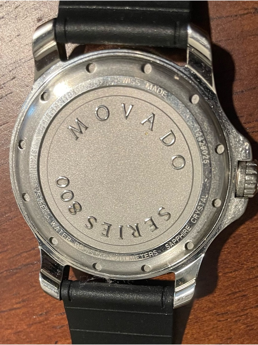Movado Black Dial Stainless Steel Watch with Blue Accents - Picture 7 of 7